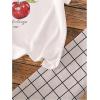 imageGirls Drop Shoulder Letter Star Print Tee Tops Loose Short Sleeve Crew Neck T ShirtsWhite and Red