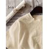 imageGirls Heart Print Drop Shoulder T Shirt Casual Short Sleeve Crew Neck Graphic Tee TopsBeige