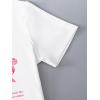 imageGirls Letter Bow Graphic Tees Short Sleeve Crewneck Cute Shirts for Teen Girls TrendyWhite Flower