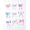 imageGirls Number Print Graphic Tees Short Sleeve Crewneck Jersey Shirts Summer T Shirts Cute TopsBow Print White