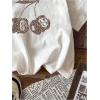 imageGirls Number Print Graphic Tees Short Sleeve Crewneck Jersey Shirts Summer T Shirts Cute TopsCherry White