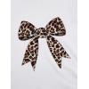 imageGirls Number Print Graphic Tees Short Sleeve Crewneck Jersey Shirts Summer T Shirts Cute TopsLeopard Bow White