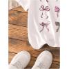 imageGirls Number Print Graphic Tees Short Sleeve Crewneck Jersey Shirts Summer T Shirts Cute TopsWhite With Bow