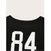imageGirls Off The Shoulder Tops Number Graphic Jersey Shirts Short Sleeve Oversized T Shirts Y2k TopsBlack