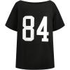 imageGirls Off The Shoulder Tops Number Graphic Jersey Shirts Short Sleeve Oversized T Shirts Y2k TopsBlack