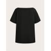 imageGirls Off The Shoulder Tops Number Graphic Jersey Shirts Short Sleeve Oversized T Shirts Y2k TopsBlack