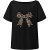 imageGirls Off The Shoulder Tops Number Graphic Jersey Shirts Short Sleeve Oversized T Shirts Y2k TopsBowknot Black