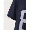 imageGirls Off The Shoulder Tops Number Graphic Jersey Shirts Short Sleeve Oversized T Shirts Y2k TopsDeep Blue