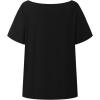 imageGirls Off The Shoulder Tops Number Graphic Jersey Shirts Short Sleeve Oversized T Shirts Y2k TopsNumber Black