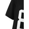 imageGirls Off The Shoulder Tops Number Graphic Jersey Shirts Short Sleeve Oversized T Shirts Y2k TopsNumber Black