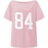 imageGirls Off The Shoulder Tops Number Graphic Jersey Shirts Short Sleeve Oversized T Shirts Y2k TopsPink