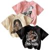 imageGirls 3 Packs Graphic Tees Crew Neck Short Sleeve T Shirt Casual Cute TopsPink Multicolor