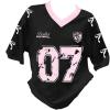 imageGirls Jersey Y2K Oversized Graphic Number Print Tops V Neck Short Sleeve T Shirt Hip Pop Tee StreetwearBlack and Pink