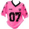 imageGirls Jersey Y2K Oversized Graphic Number Print Tops V Neck Short Sleeve T Shirt Hip Pop Tee StreetwearHot Pink