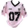 imageGirls Jersey Y2K Oversized Graphic Number Print Tops V Neck Short Sleeve T Shirt Hip Pop Tee StreetwearPink