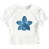 White Blue Floral