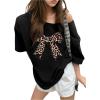 imageGirls Off The Shoulder Tops Number Graphic Jersey Shirts Short Sleeve Oversized T Shirts Y2k TopsBowknot Black