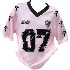 imageGirls Jersey Y2K Oversized Graphic Number Print Tops V Neck Short Sleeve T Shirt Hip Pop Tee StreetwearPink