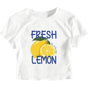 imageGirls Letter Bow Graphic Tees Short Sleeve Crewneck Cute Shirts for Teen Girls TrendyLemon White