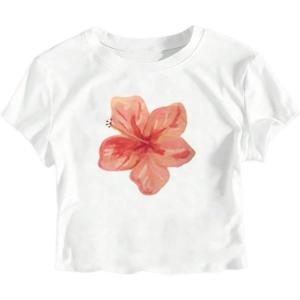 imageGirls Letter Bow Graphic Tees Short Sleeve Crewneck Cute Shirts for Teen Girls TrendyWhite Orange