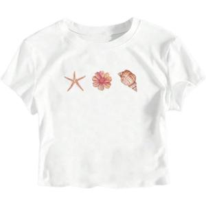 imageGirls Letter Bow Graphic Tees Short Sleeve Crewneck Cute Shirts for Teen Girls TrendyWhite Patterned