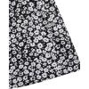 imageGirls Boho Summer Dress Floral Short Sleeve Square Neck Cute A Line Mini Short Spring DressesBlack