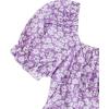 imageGirls Boho Summer Dress Floral Short Sleeve Square Neck Cute A Line Mini Short Spring DressesLilac Purple