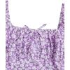 imageGirls Boho Summer Dress Floral Short Sleeve Square Neck Cute A Line Mini Short Spring DressesLilac Purple