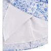 imageGirls Floral Print Summer Dress Bowknot Ruched Bust A Line Cami Dress High Waist Ruffle Hem Cute Sun DressesBlue and White