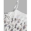 imageGirls Floral Print Summer Dress Bowknot Ruched Bust A Line Cami Dress High Waist Ruffle Hem Cute Sun DressesMauve Purple