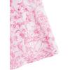 imageGirls Floral Print Summer Dress Bowknot Ruched Bust A Line Cami Dress High Waist Ruffle Hem Cute Sun DressesWhite Pink