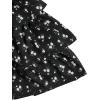 imageGirls Floral Summer Dress Ruffle Shirred High Waist Ruched Sweetheart A Line Spring DressBlack