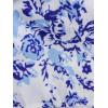 imageGirls Floral Summer Dress Ruffle Shirred High Waist Ruched Sweetheart A Line Spring DressBlue White Floral