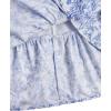 imageGirls Floral Summer Dress Ruffle Shirred High Waist Ruched Sweetheart A Line Spring DressFloral Blue White