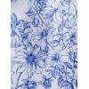 imageGirls Floral Summer Dress Ruffle Shirred High Waist Ruched Sweetheart A Line Spring DressFloral Blue White