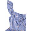 imageGirls Floral Summer Dress Ruffle Shirred High Waist Ruched Sweetheart A Line Spring DressLight Blue