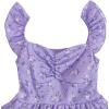 imageGirls Floral Summer Dress Ruffle Shirred High Waist Ruched Sweetheart A Line Spring DressLight Purple