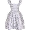 imageGirls Floral Summer Dress Ruffle Shirred High Waist Ruched Sweetheart A Line Spring DressMulticolor