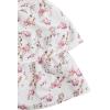 imageGirls Floral Summer Dress Ruffle Shirred High Waist Ruched Sweetheart A Line Spring DressPink and White