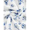 imageGirls Ruched Strapless Tube Top Sleeveless Cropped Bandeau Basic Summer Cute Tops for GirlsBlue and White