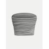 imageGirls Ruched Strapless Tube Top Sleeveless Cropped Bandeau Basic Summer Cute Tops for GirlsLight Grey