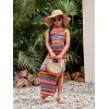 imageGirls Summer Boho Striped Sleeveless Tank Dress  Square Neck Split Thigh Long MaxiMulticolor