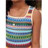 imageGirls Summer Boho Striped Sleeveless Tank Dress  Square Neck Split Thigh Long MaxiMulticoloured