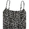 imageGirls Summer Dress Floral Ruffle Hem Spaghetti Strap Ruched Bust Cami Short Dress SundressBlack and White
