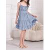 imageGirls Summer Dress Floral Ruffle Hem Spaghetti Strap Ruched Bust Cami Short Dress SundressBlue