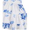 imageGirls Summer Dress Floral Ruffle Hem Spaghetti Strap Ruched Bust Cami Short Dress SundressBlue and White