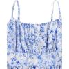 imageGirls Summer Dress Floral Ruffle Hem Spaghetti Strap Ruched Bust Cami Short Dress SundressDeep Blue White