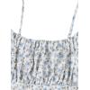 imageGirls Summer Dress Floral Ruffle Hem Spaghetti Strap Ruched Bust Cami Short Dress SundressDusty Blue