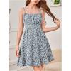 imageGirls Summer Dress Floral Ruffle Hem Spaghetti Strap Ruched Bust Cami Short Dress SundressFloral Blue