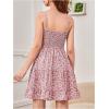 imageGirls Summer Dress Floral Ruffle Hem Spaghetti Strap Ruched Bust Cami Short Dress SundressPink